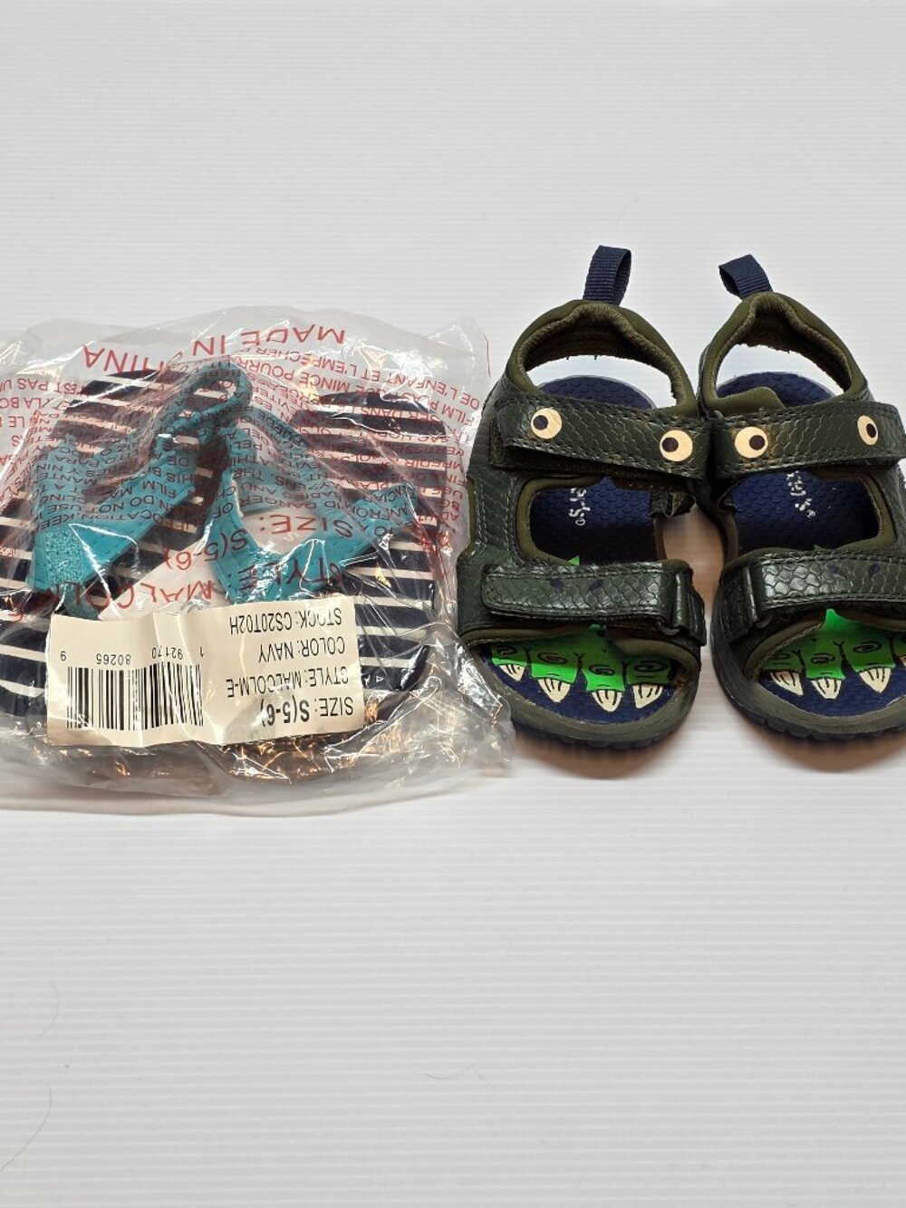 Carter’s Toddler Dino Sandals + Flip Flops Bundle Size 6